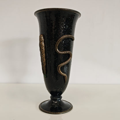 Vaso artistico  Murano anni 30 di  Napoleone Martinuzzi di Venini "pulegoso" con decorazione "Serpente"