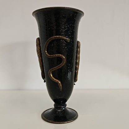 Vaso artistico  Murano anni 30 di  Napoleone Martinuzzi di Venini "pulegoso" con decorazione "Serpente"
