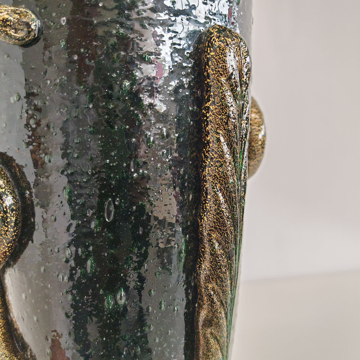 Vaso artistico  Murano anni 30 di  Napoleone Martinuzzi di Venini "pulegoso" con decorazione "Serpente"