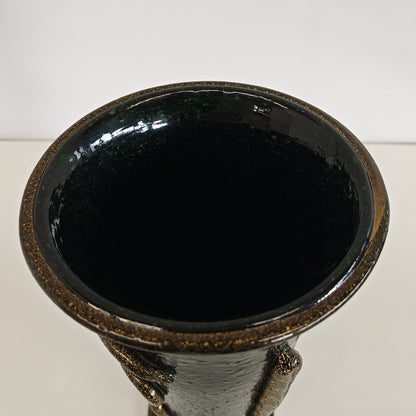 Vaso artistico  Murano anni 30 di  Napoleone Martinuzzi di Venini "pulegoso" con decorazione "Serpente"