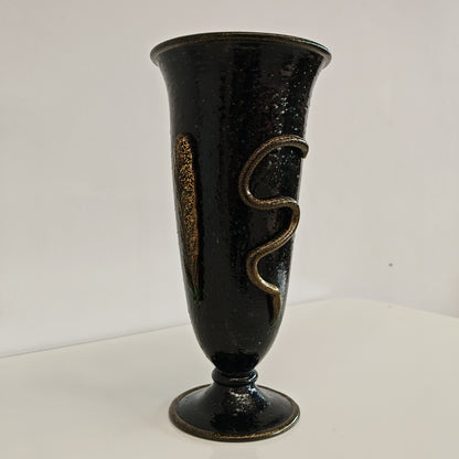 Vaso artistico  Murano anni 30 di  Napoleone Martinuzzi di Venini "pulegoso" con decorazione "Serpente"