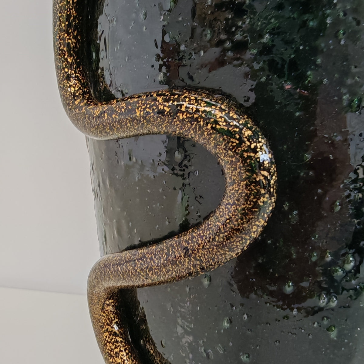 Vaso artistico  Murano anni 30 di  Napoleone Martinuzzi di Venini "pulegoso" con decorazione "Serpente"