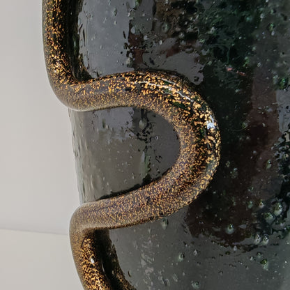 Vaso artistico  Murano anni 30 di  Napoleone Martinuzzi di Venini "pulegoso" con decorazione "Serpente"