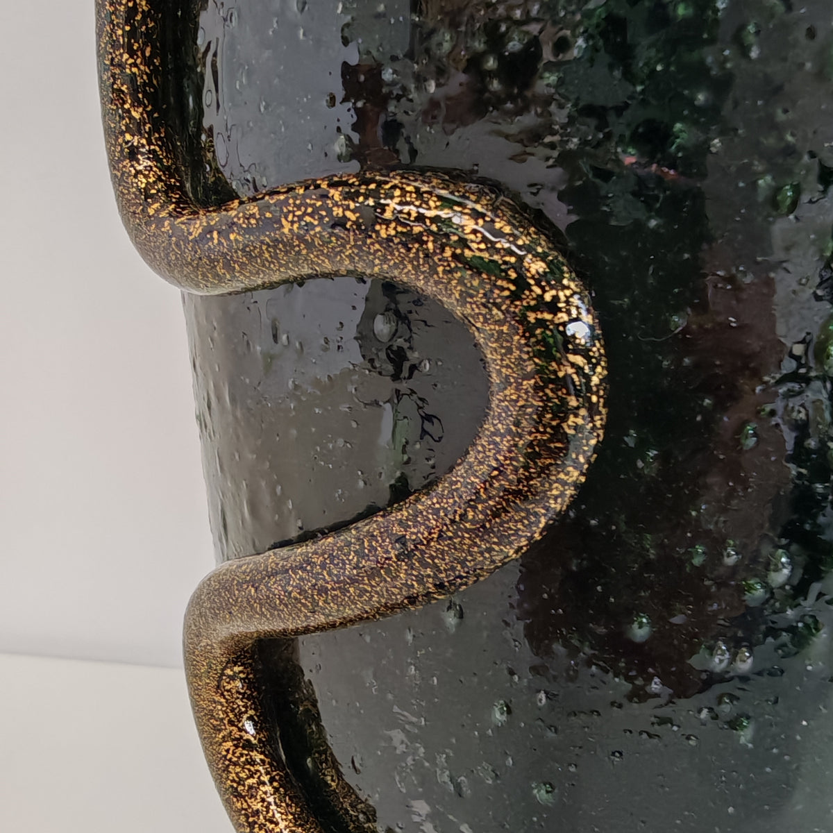 Vaso artistico  Murano anni 30 di  Napoleone Martinuzzi di Venini "pulegoso" con decorazione "Serpente"