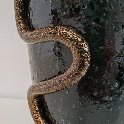 Vaso artistico  Murano anni 30 di  Napoleone Martinuzzi di Venini "pulegoso" con decorazione "Serpente"