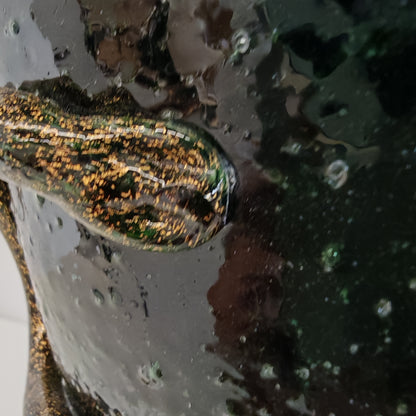 Vaso artistico  Murano anni 30 di  Napoleone Martinuzzi di Venini "pulegoso" con decorazione "Serpente"