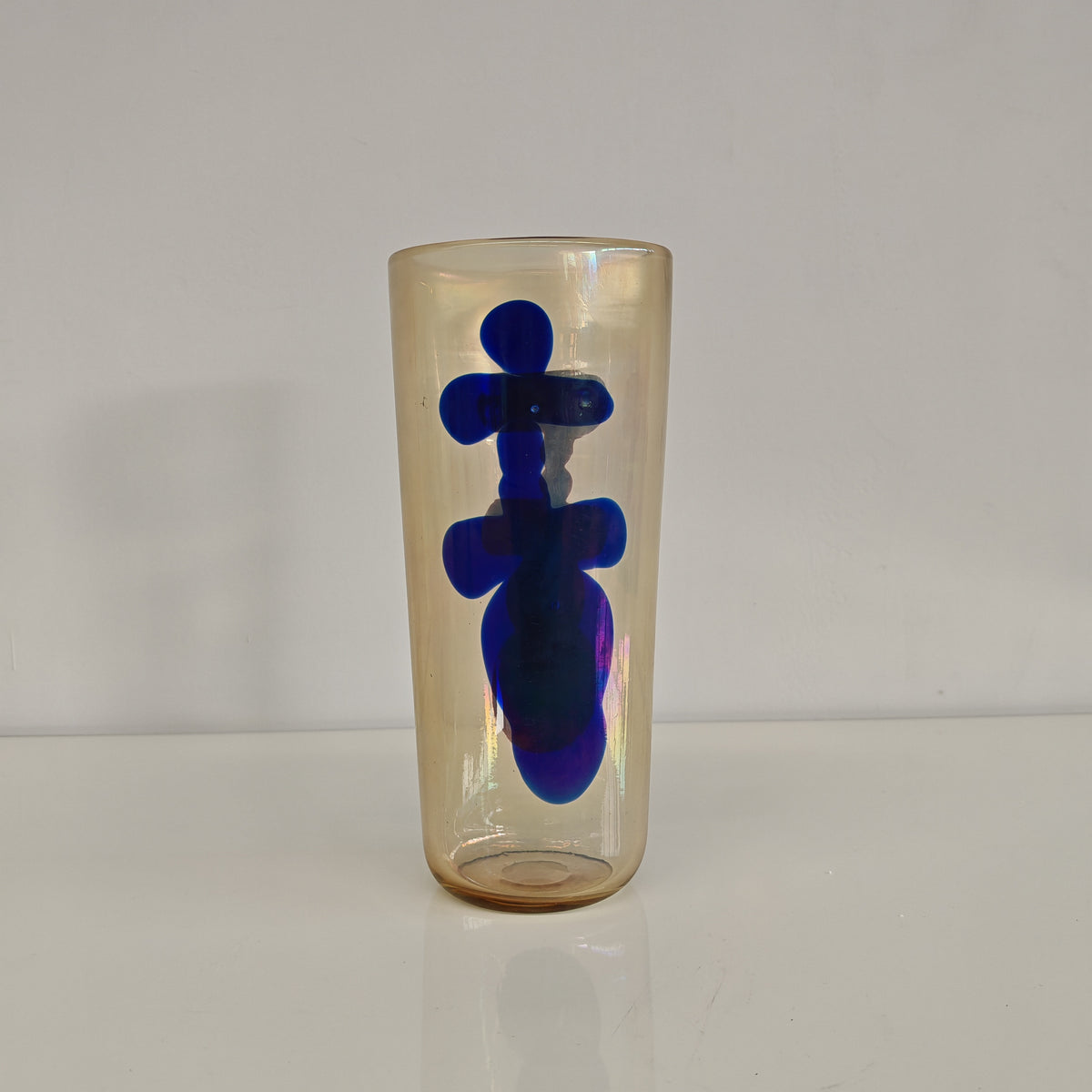 Raro vaso artistico in Vetro di Murano, Venini serie "a Macchie" disegnata da Fulvio Bianconi anni 50