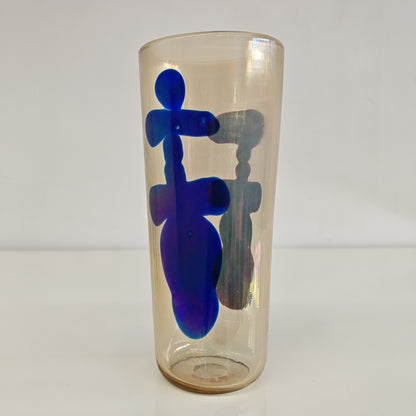 Raro vaso artistico in Vetro di Murano, Venini serie "a Macchie" disegnata da Fulvio Bianconi anni 50