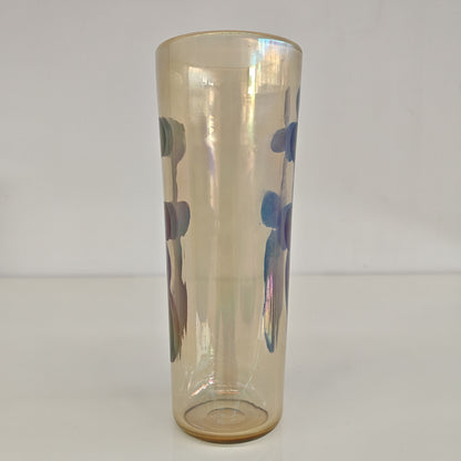 Raro vaso artistico in Vetro di Murano, Venini serie "a Macchie" disegnata da Fulvio Bianconi anni 50
