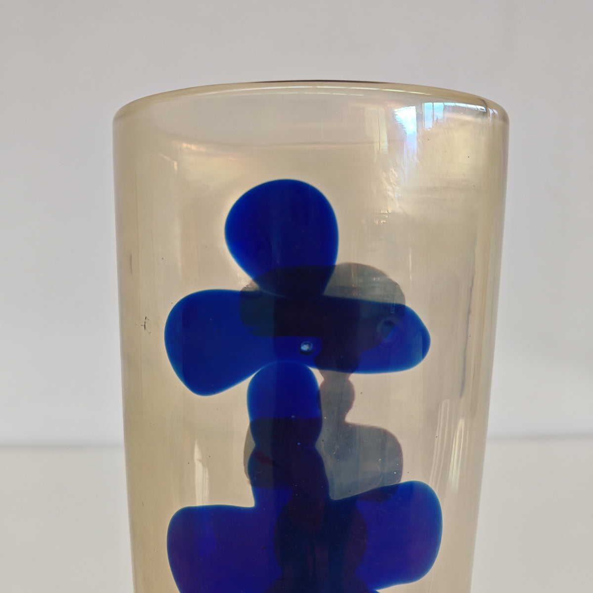 Raro vaso artistico in Vetro di Murano, Venini serie "a Macchie" disegnata da Fulvio Bianconi anni 50