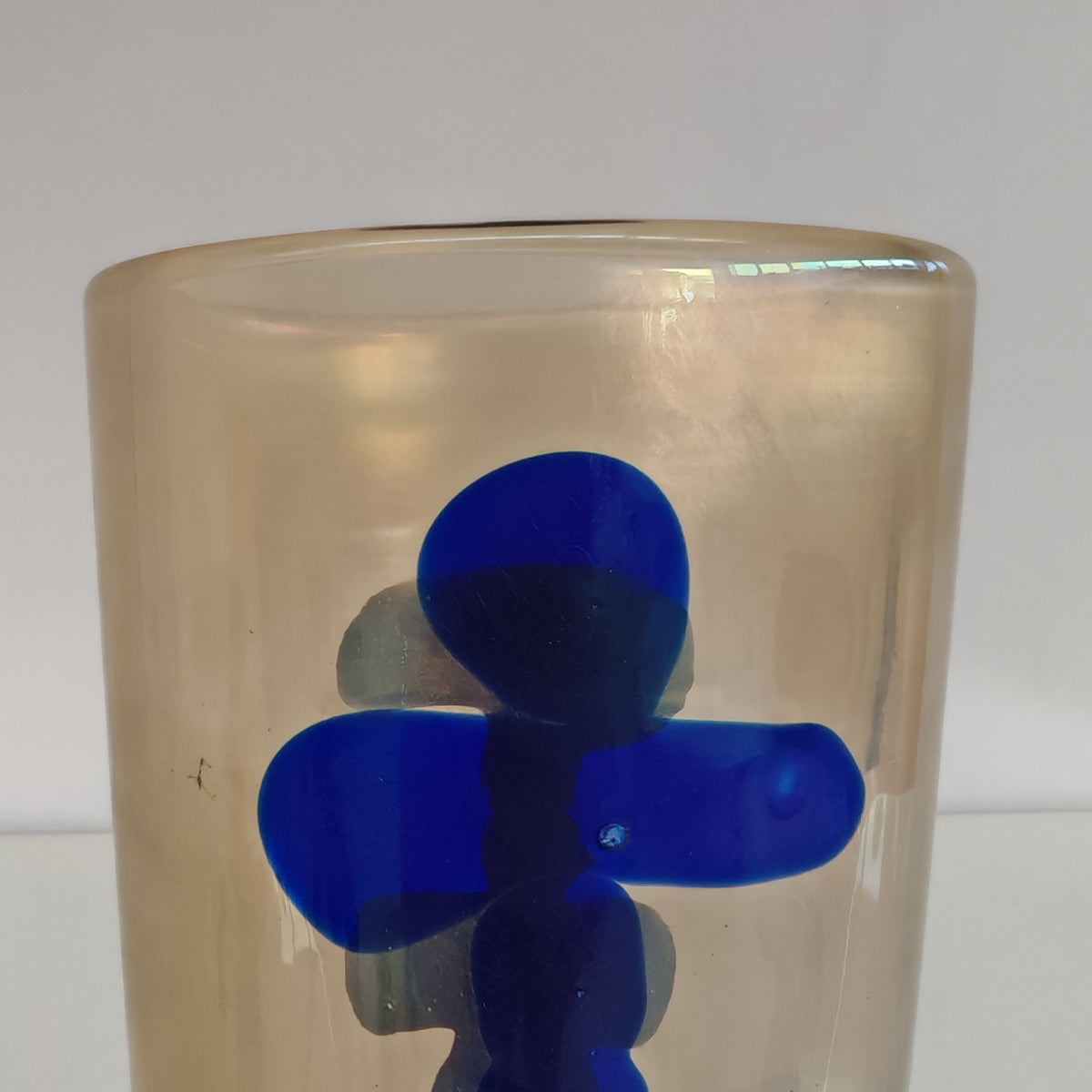 Raro vaso artistico in Vetro di Murano, Venini serie "a Macchie" disegnata da Fulvio Bianconi anni 50