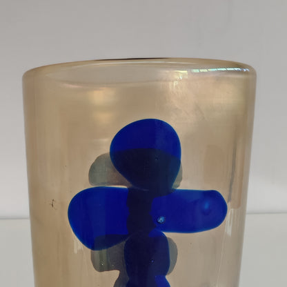 Raro vaso artistico in Vetro di Murano, Venini serie "a Macchie" disegnata da Fulvio Bianconi anni 50