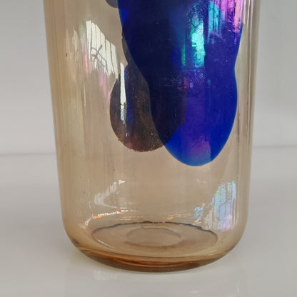 Raro vaso artistico in Vetro di Murano, Venini serie "a Macchie" disegnata da Fulvio Bianconi anni 50