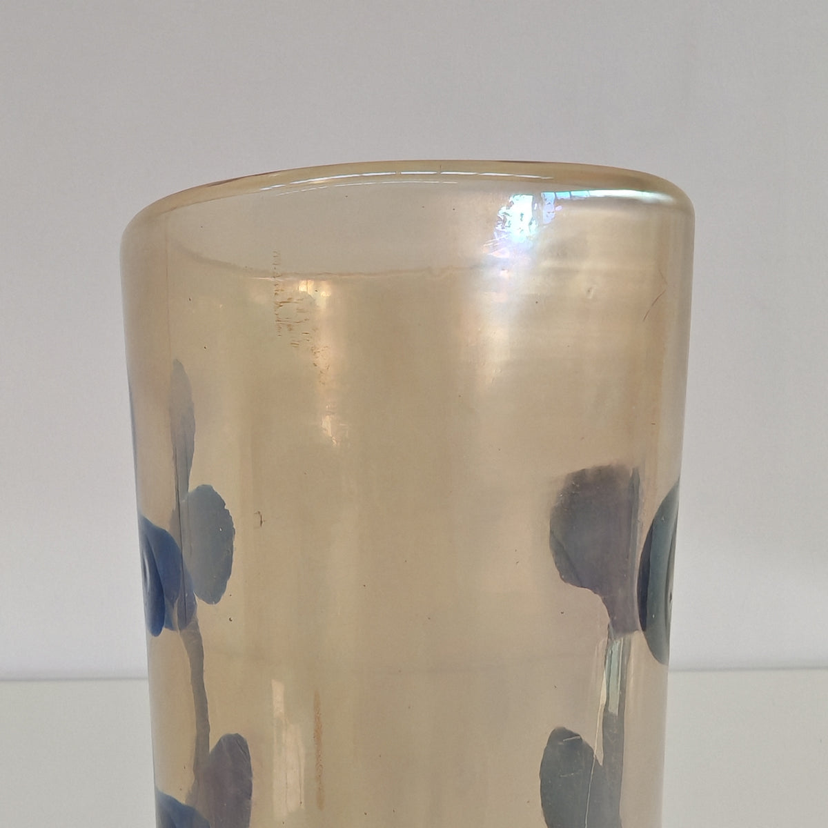 Raro vaso artistico in Vetro di Murano, Venini serie "a Macchie" disegnata da Fulvio Bianconi anni 50