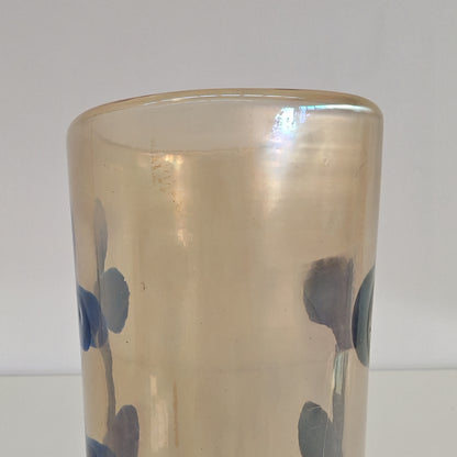 Raro vaso artistico in Vetro di Murano, Venini serie "a Macchie" disegnata da Fulvio Bianconi anni 50