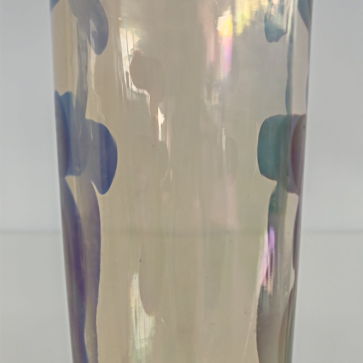 Raro vaso artistico in Vetro di Murano, Venini serie "a Macchie" disegnata da Fulvio Bianconi anni 50