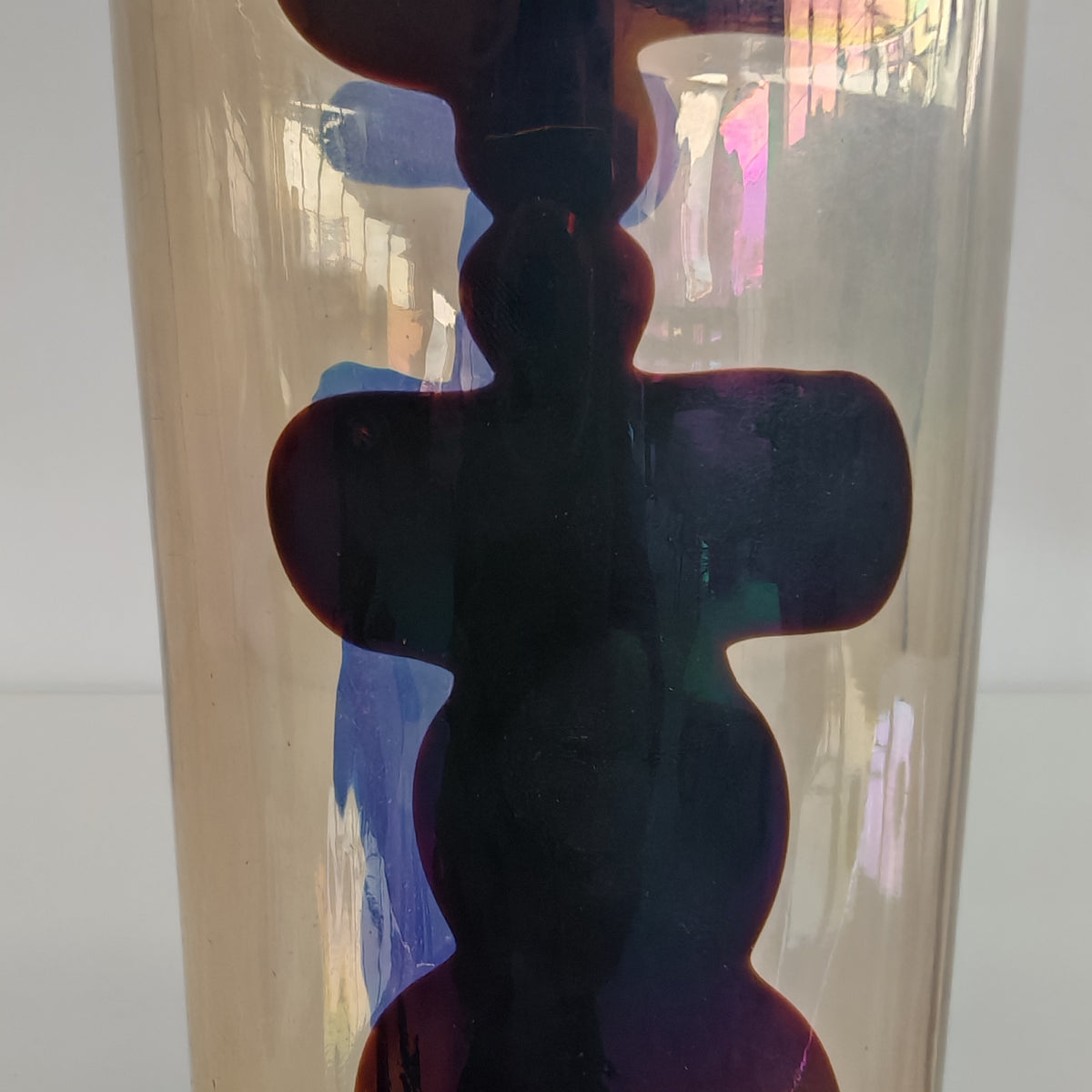 Raro vaso artistico in Vetro di Murano, Venini serie "a Macchie" disegnata da Fulvio Bianconi anni 50