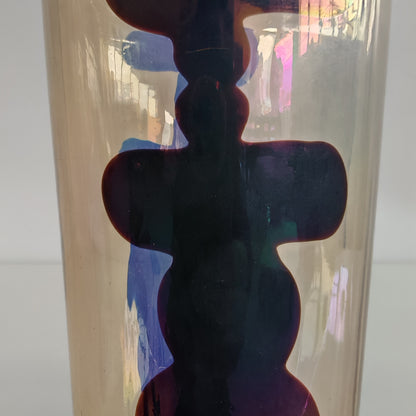 Raro vaso artistico in Vetro di Murano, Venini serie "a Macchie" disegnata da Fulvio Bianconi anni 50