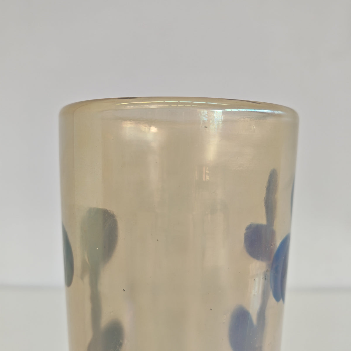 Raro vaso artistico in Vetro di Murano, Venini serie "a Macchie" disegnata da Fulvio Bianconi anni 50