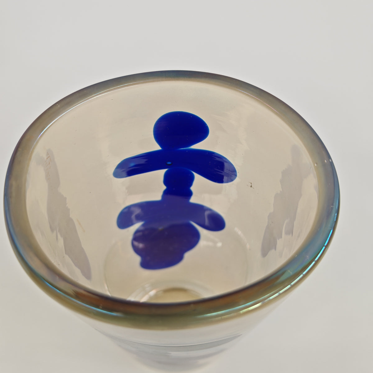 Raro vaso artistico in Vetro di Murano, Venini serie "a Macchie" disegnata da Fulvio Bianconi anni 50