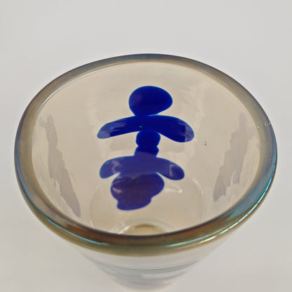 Raro vaso artistico in Vetro di Murano, Venini serie "a Macchie" disegnata da Fulvio Bianconi anni 50