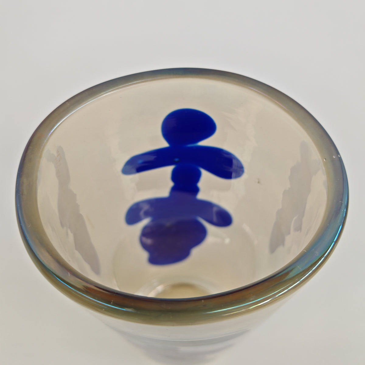 Raro vaso artistico in Vetro di Murano, Venini serie "a Macchie" disegnata da Fulvio Bianconi anni 50