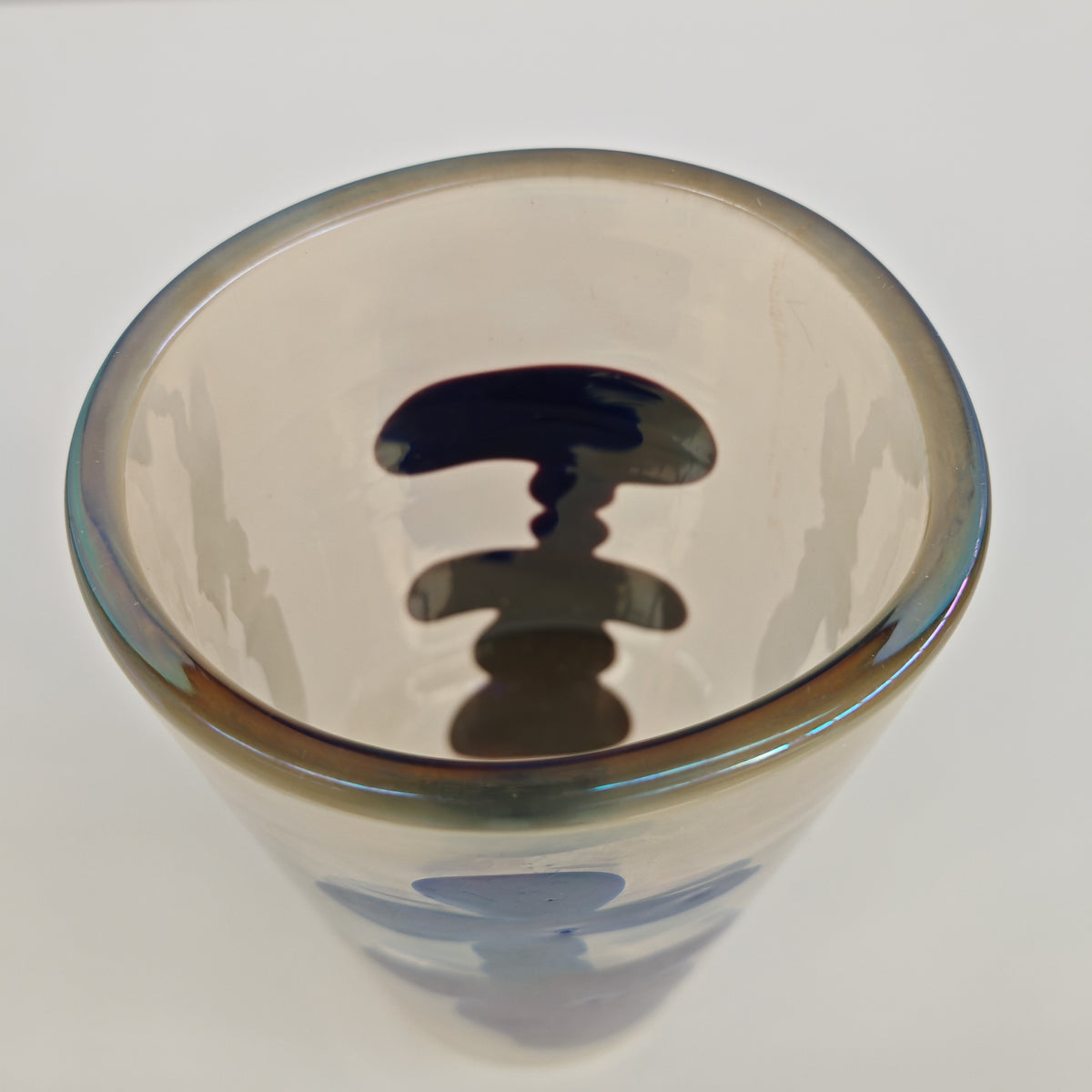 Raro vaso artistico in Vetro di Murano, Venini serie "a Macchie" disegnata da Fulvio Bianconi anni 50