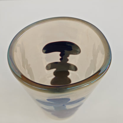 Raro vaso artistico in Vetro di Murano, Venini serie "a Macchie" disegnata da Fulvio Bianconi anni 50