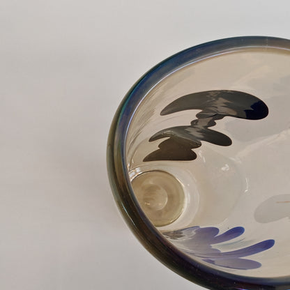 Raro vaso artistico in Vetro di Murano, Venini serie "a Macchie" disegnata da Fulvio Bianconi anni 50