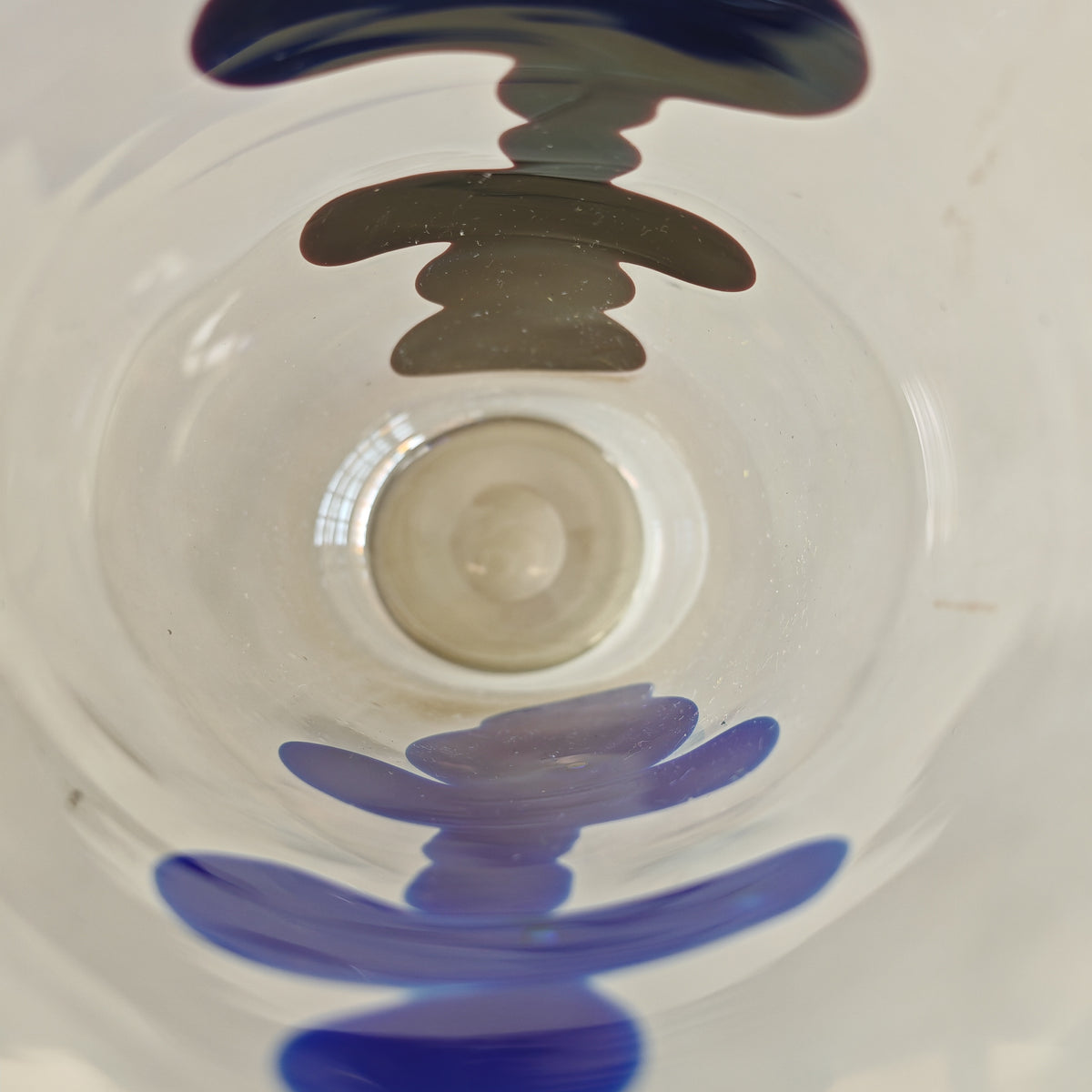 Raro vaso artistico in Vetro di Murano, Venini serie "a Macchie" disegnata da Fulvio Bianconi anni 50