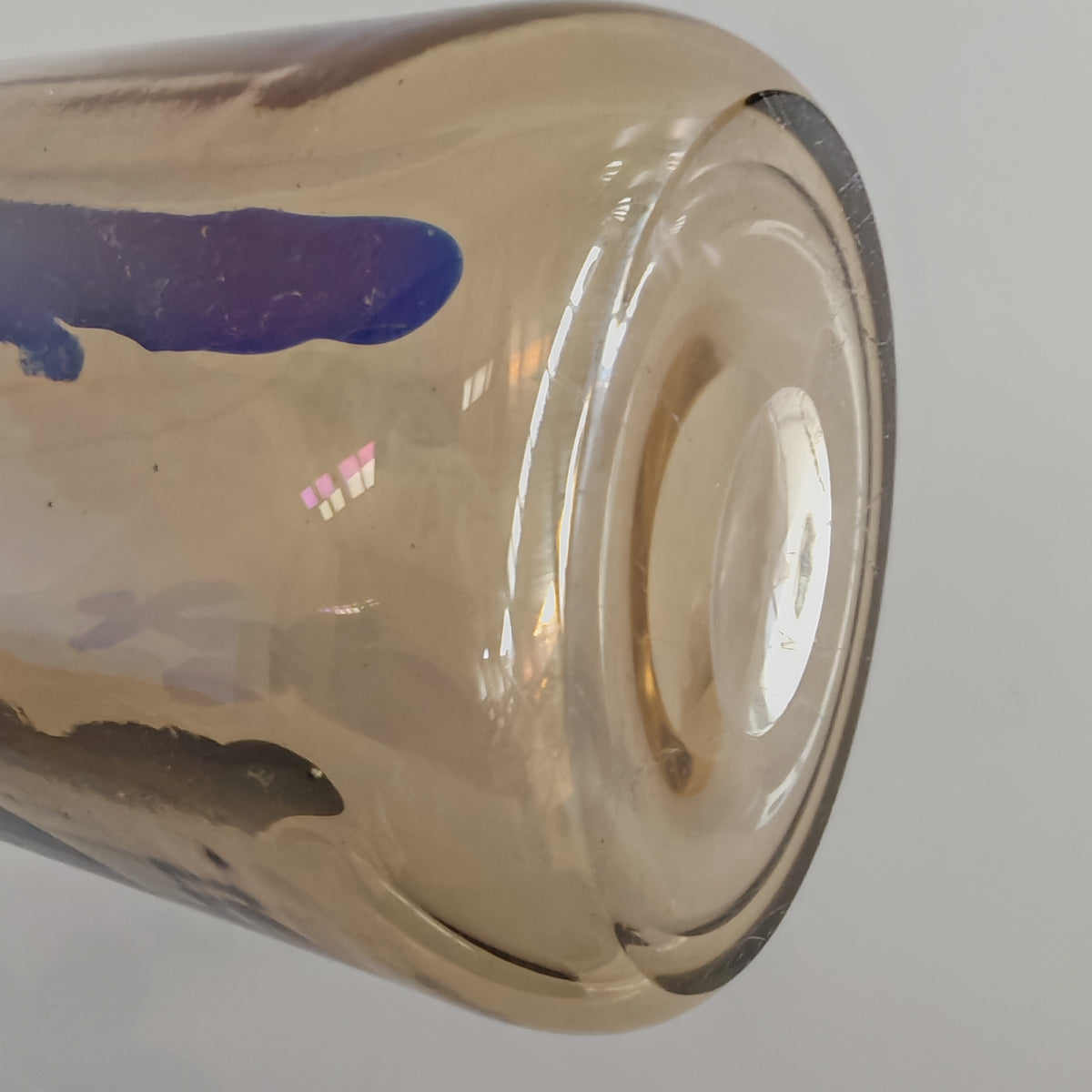Raro vaso artistico in Vetro di Murano, Venini serie "a Macchie" disegnata da Fulvio Bianconi anni 50
