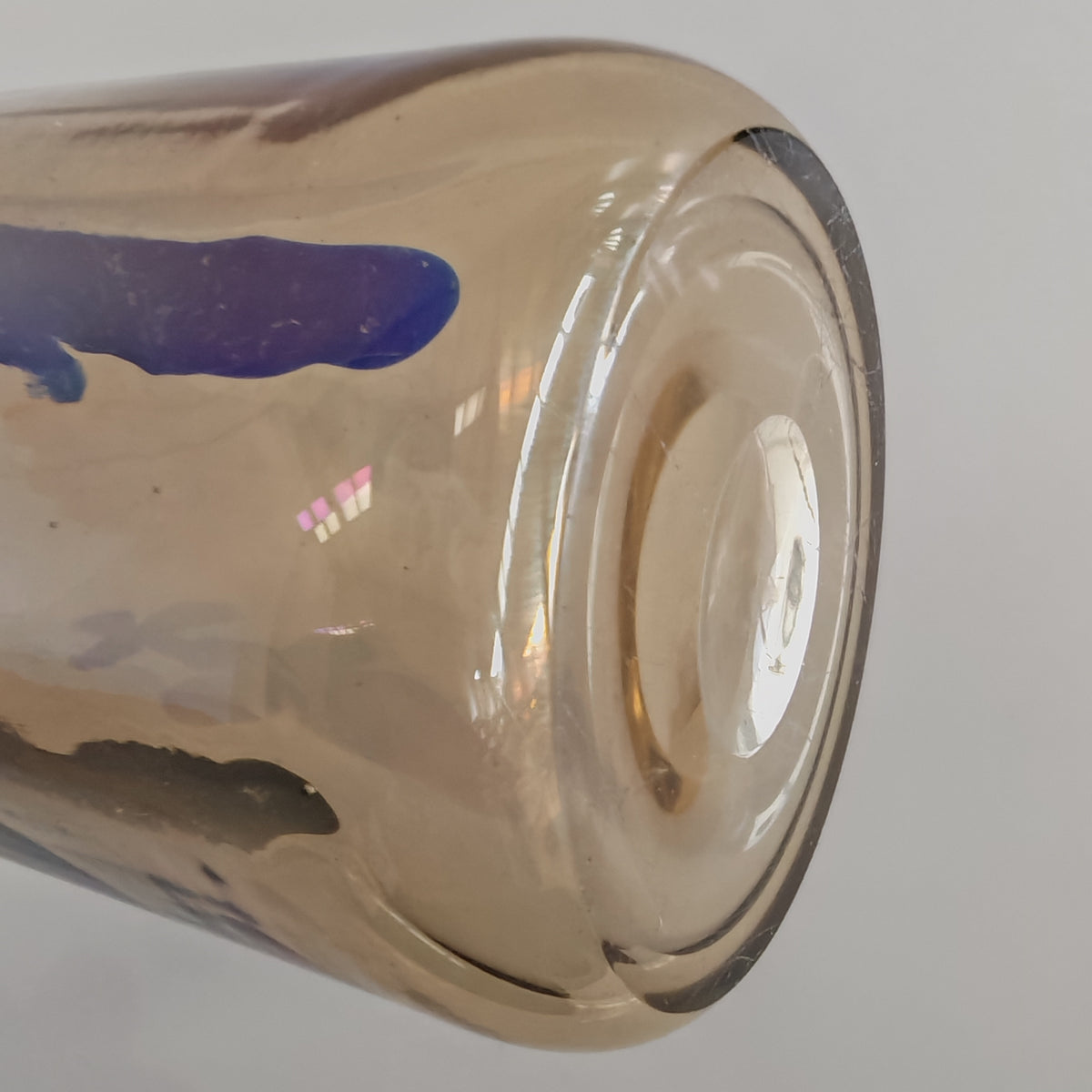 Raro vaso artistico in Vetro di Murano, Venini serie "a Macchie" disegnata da Fulvio Bianconi anni 50