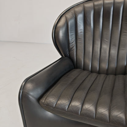 Fauteuil Space Age en cuir mod. Lotus, André Vandenbeuk pour Strässle, années 60