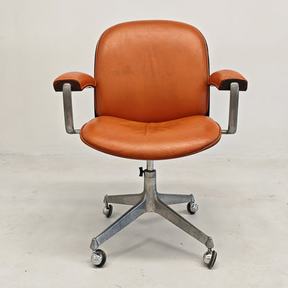 Fauteuil de direction en cuir MIM Ico Parisi années 60