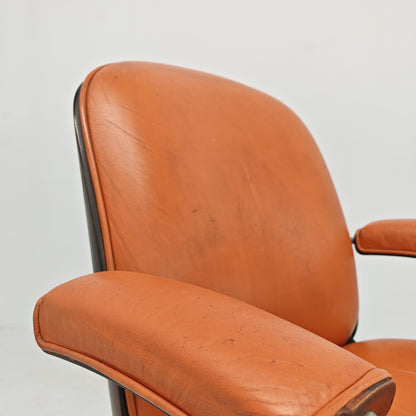 Fauteuil de direction en cuir MIM Ico Parisi années 60