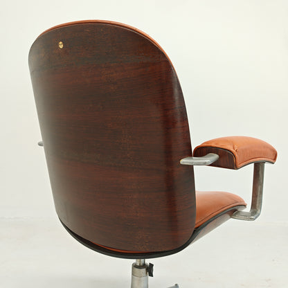 Fauteuil de direction en cuir MIM Ico Parisi années 60
