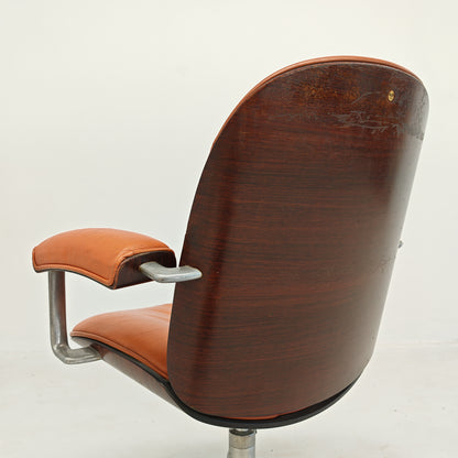 Fauteuil de direction en cuir MIM Ico Parisi années 60