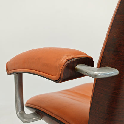 Fauteuil de direction en cuir MIM Ico Parisi années 60