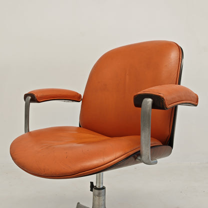 Fauteuil de direction en cuir MIM Ico Parisi années 60