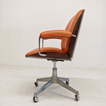 Fauteuil de direction en cuir MIM Ico Parisi années 60