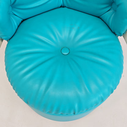 Petit fauteuil bleu Dilly Dally de L. Massoni pour Poltrona Frau, années 70