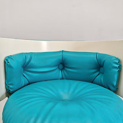 Petit fauteuil bleu Dilly Dally de L. Massoni pour Poltrona Frau, années 70