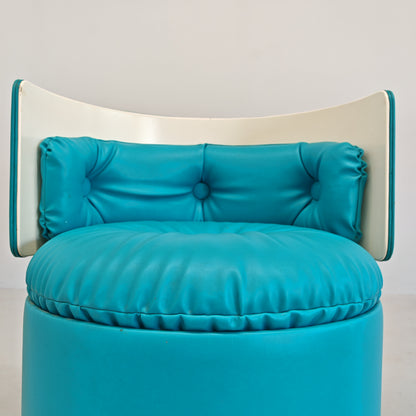 Petit fauteuil bleu Dilly Dally de L. Massoni pour Poltrona Frau, années 70