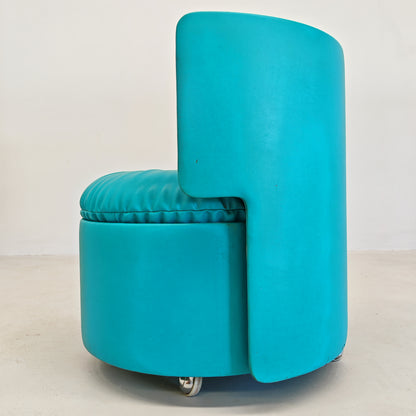 Petit fauteuil bleu Dilly Dally de L. Massoni pour Poltrona Frau, années 70
