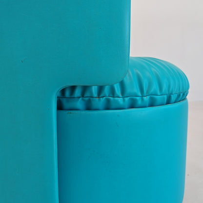 Petit fauteuil bleu Dilly Dally de L. Massoni pour Poltrona Frau, années 70
