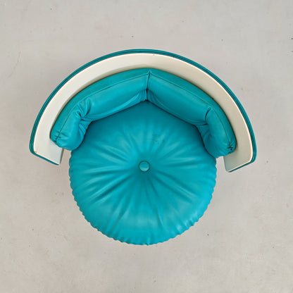 Petit fauteuil bleu Dilly Dally de L. Massoni pour Poltrona Frau, années 70