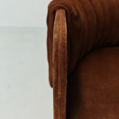 Fauteuils Dinette en daim de Luigi Massoni pour Poltrona Frau, années 70