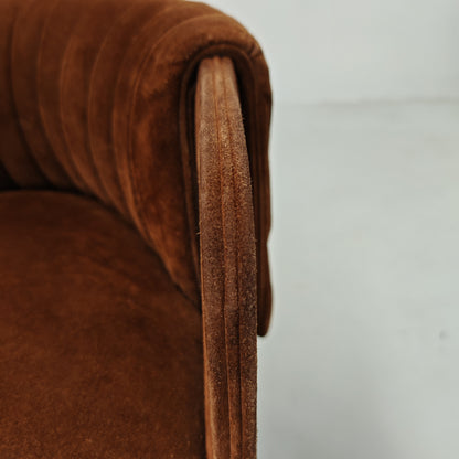 Fauteuils Dinette en daim de Luigi Massoni pour Poltrona Frau, années 70