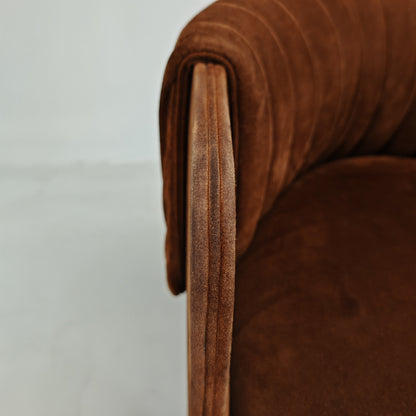 Fauteuils Dinette en daim de Luigi Massoni pour Poltrona Frau, années 70