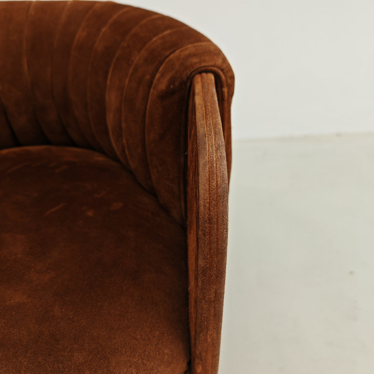 Fauteuils Dinette en daim de Luigi Massoni pour Poltrona Frau, années 70